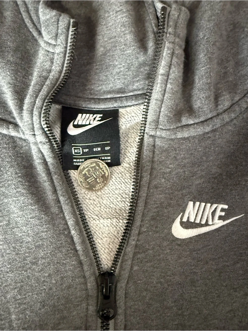 Nike Heather Gray Half-Zip Hoodie with Hood